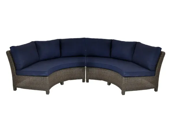 Palma Wicker Curved Sofa with Cushions - Image 5