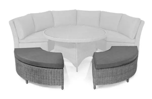 Palma Wicker Curved Bench with Cushions - Image 3
