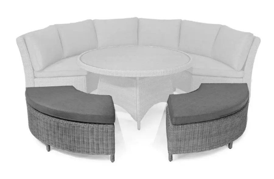 Palma Wicker Curved Bench with Cushions - Image 3
