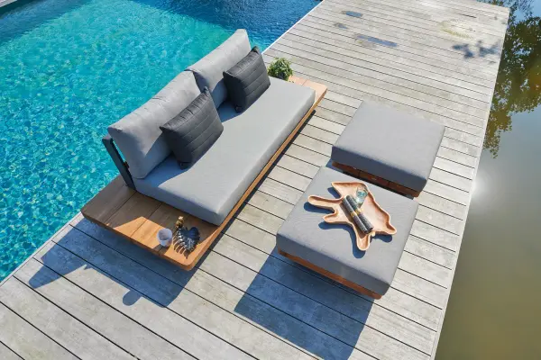 Fitz Roy Teak Lounge Ottoman - Image 3