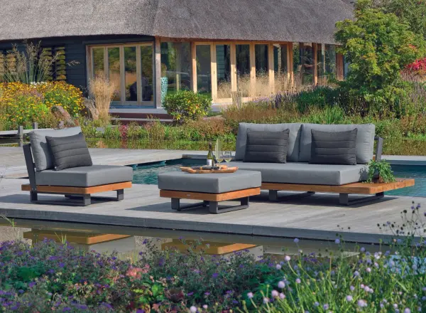 Fitz Roy Teak Lounge Ottoman - Image 4
