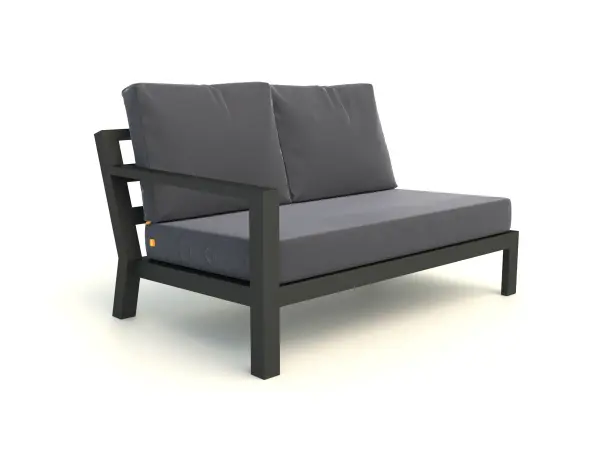 The Timber Open Loveseat combines contemporary styling with exceptional outdoor durability. Features powder-coated aluminum construction, quick-drying Textilene sling, and Sunbrella cushions for all-weather performance.