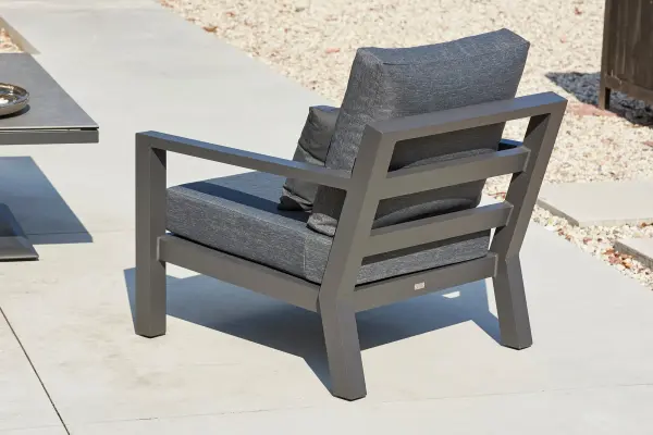 Timber Lounge Chair in Lava with Natte Charcoal Cushion - Image 4