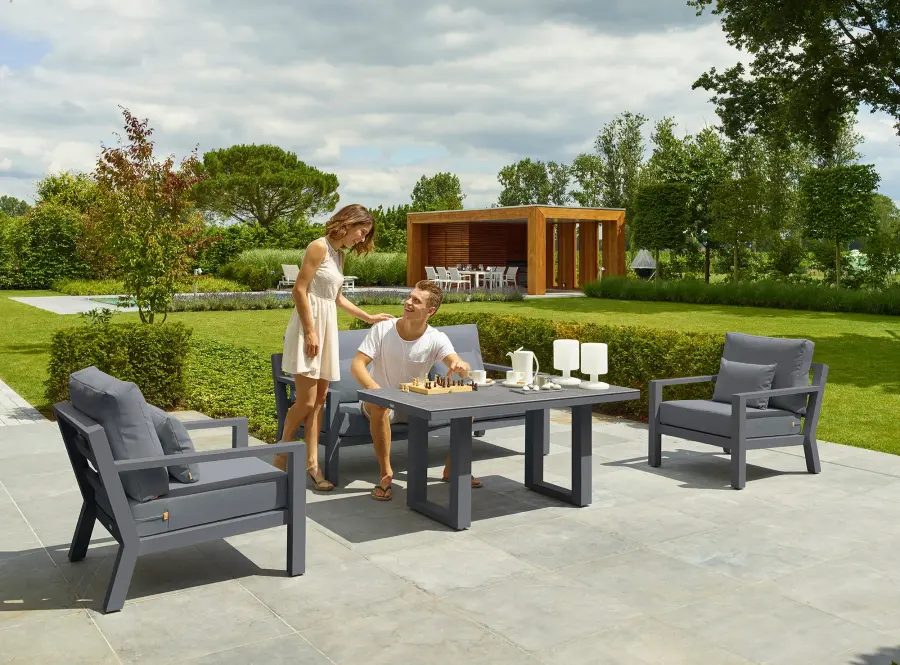 Timber Lounge Chair in Lava with Natte Charcoal Cushion - Image 5