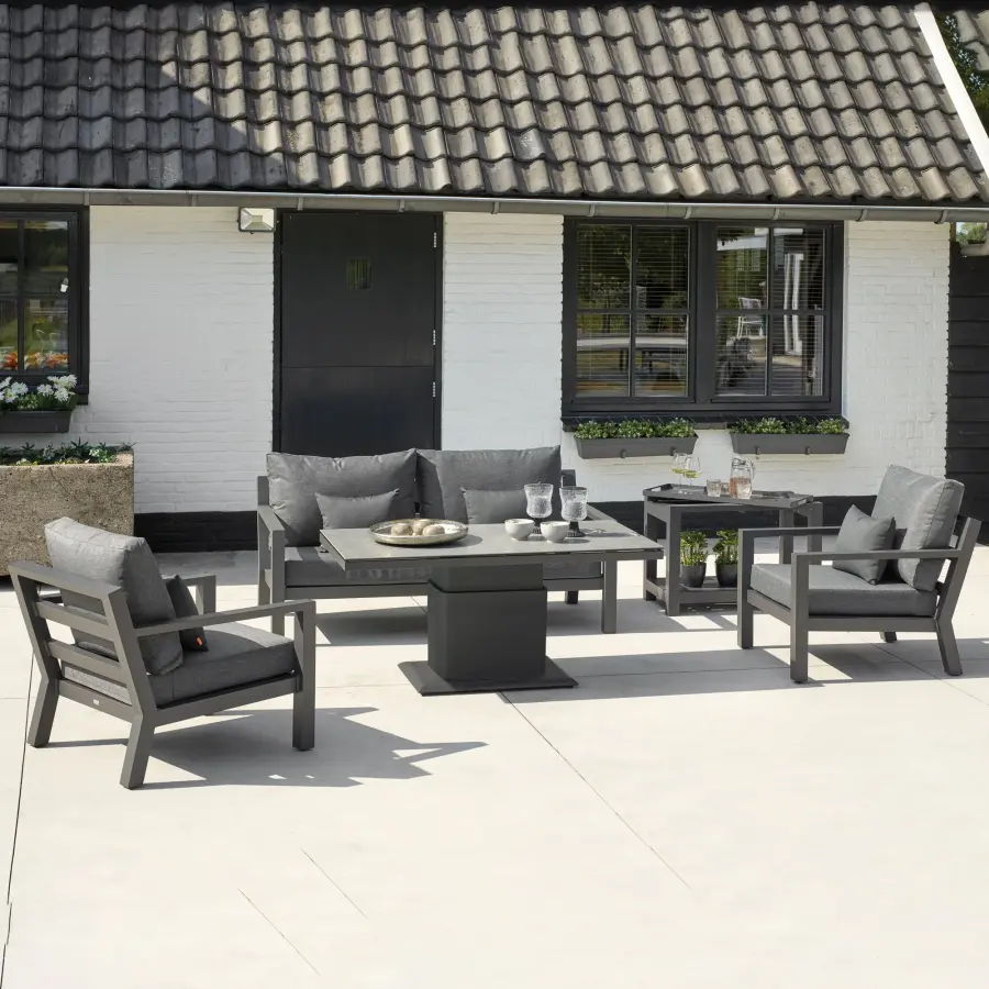 Timber Lounge Set with Adjustable Table - Image 1