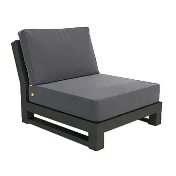 The Nevada Armless Chair combines contemporary design with commercial-grade durability. Features powder-coated aluminum frame, quick-drying Textilene sling, and plush Sunbrella cushions for superior outdoor comfort.