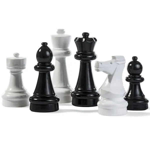 This mini-giant chess set transforms any space into an interactive game area. Made from durable, UV-protected PVC resin, it's weatherproof and perfect for backyards, schools, recreation centers, and resorts. - alternate view