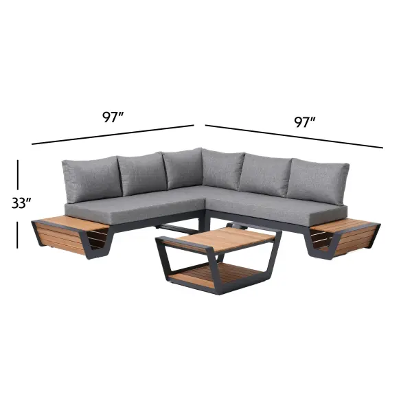 V-Style 4 Piece Corner Sectional Set - Image 4