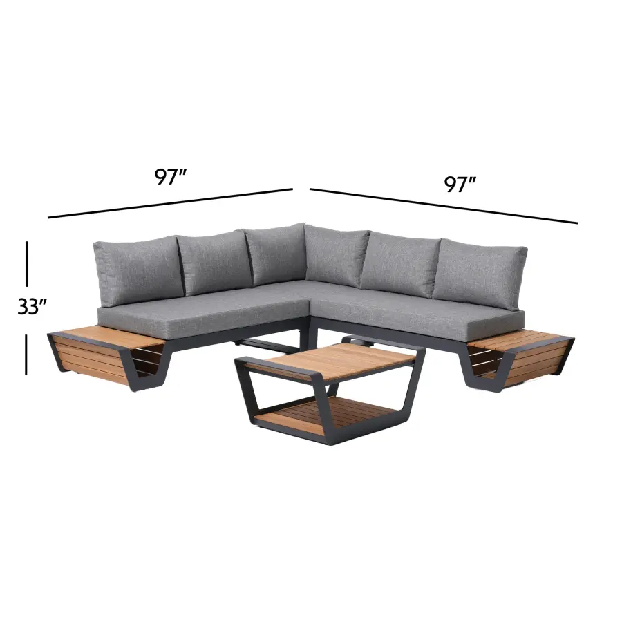 V-Style 4 Piece Corner Sectional Set - Image 4