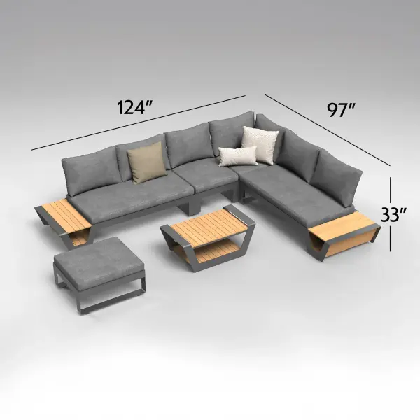 V-Style 6-Piece Corner Sectional Set - Image 3