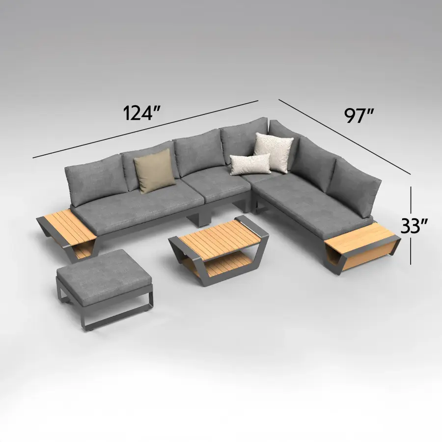 V-Style 6-Piece Corner Sectional Set - Image 3