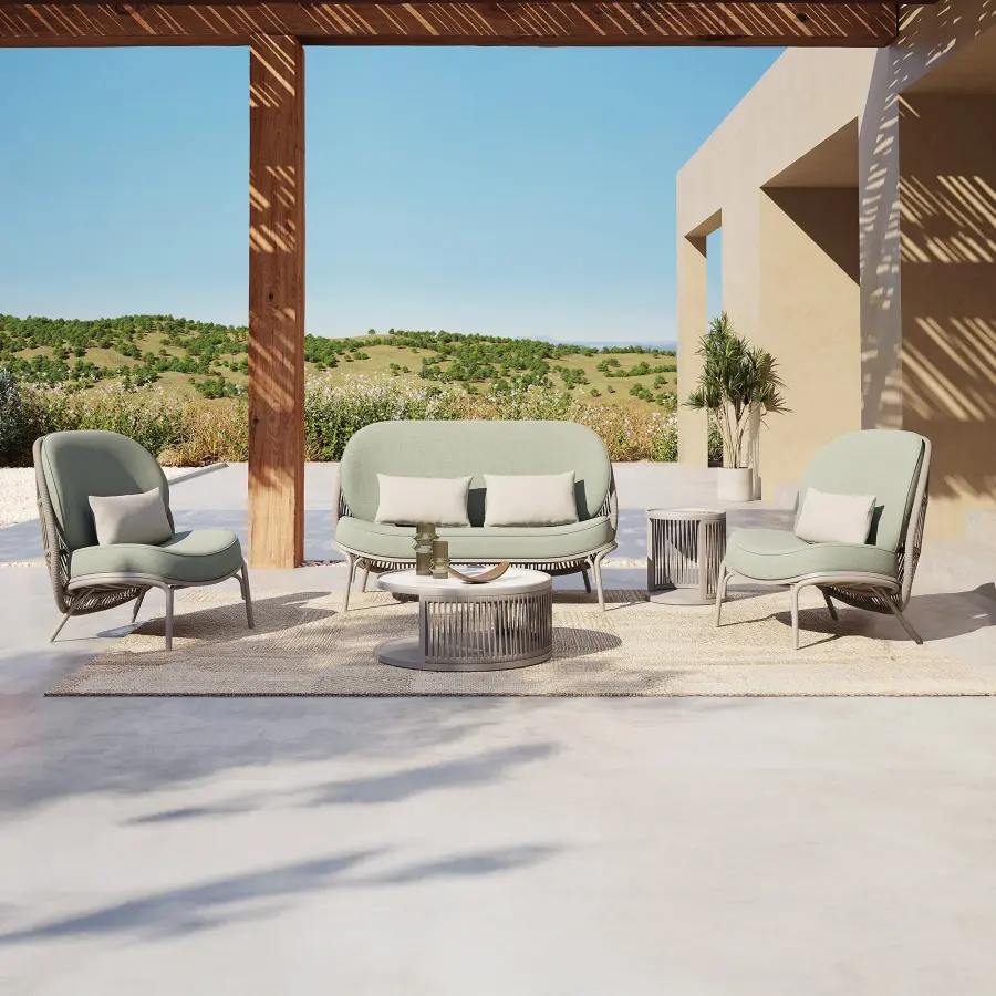 Shell 5-Piece Outdoor Lounge Set with Pillows - Image 2