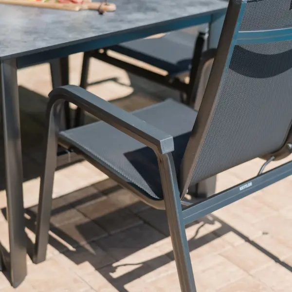 Basic Plus 5-Piece Outdoor Dining Set with Stack Chairs - Image 2
