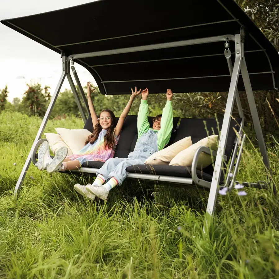 Paradiso 3-Seater Reclining Swing/Daybed - Silver/Anthracite - Image 5