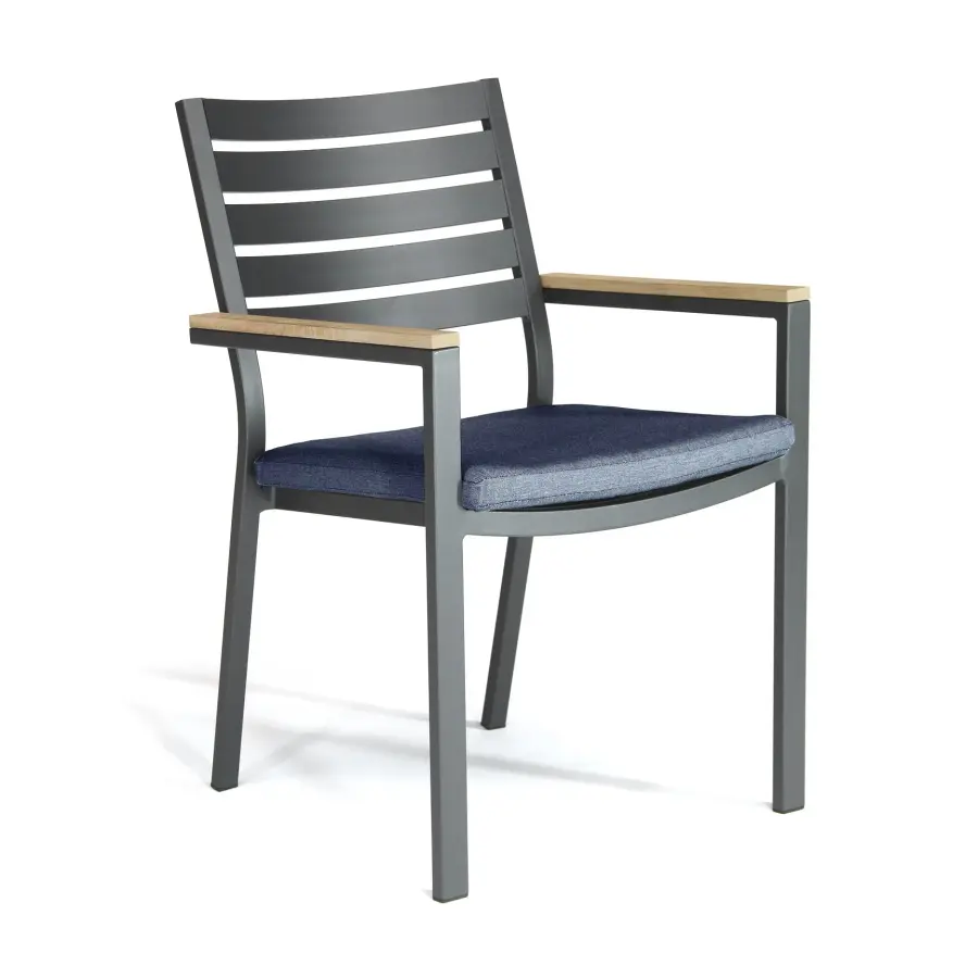 Elba 9-Piece Teak Outdoor Dining Set with Spectrum Indigo Cushions - Image 6