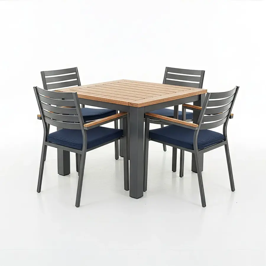 Elba 5-Piece Outdoor Dining Set with Spectrum Indigo Cushions - Image 2