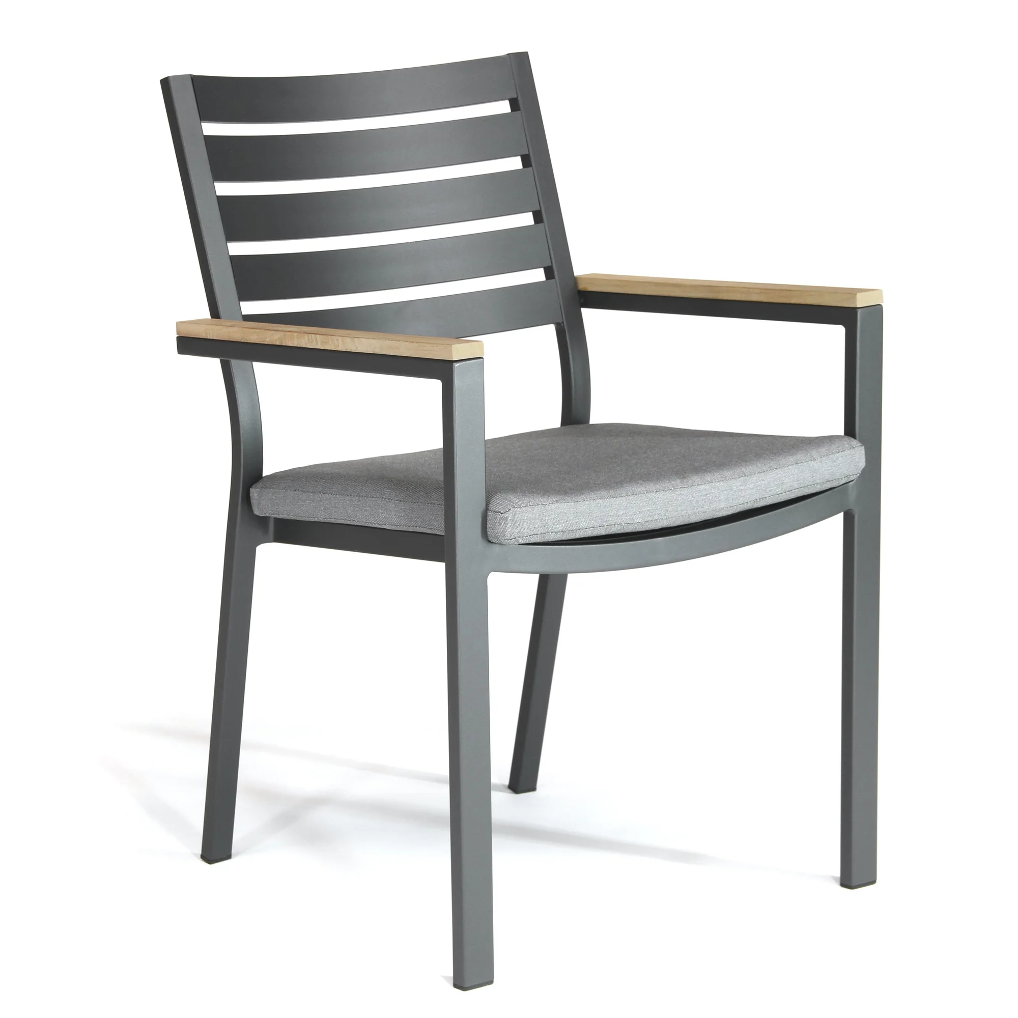 Elba Aluminum Dining Chair with Teak Accents