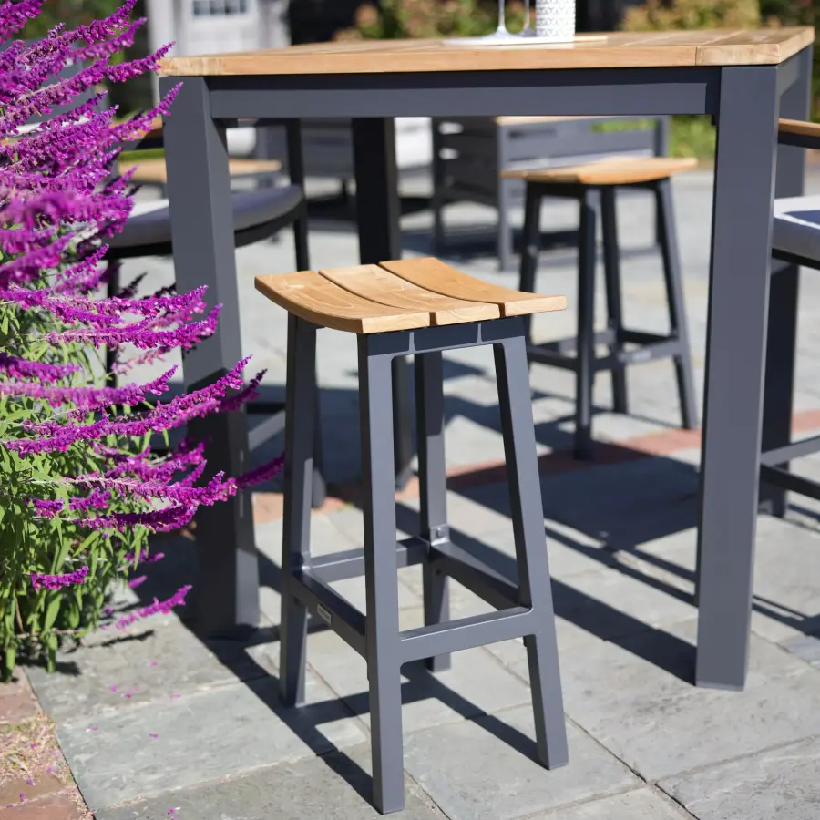Elba Aluminum Bar Chair with Cushion - Image 5