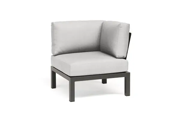 Elba 4-Piece Aluminum Corner Conversation Set with Teak Accents - Image 10