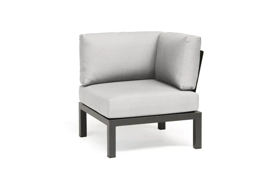 Elba 4-Piece Aluminum Corner Conversation Set with Teak Accents - Image 10