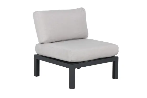 The Elba Armless Lounge Chair combines lightweight aluminum construction with weather-resistant Sunbrella cushions for a versatile outdoor seating solution that stands up to the elements while maintaining comfort and style.