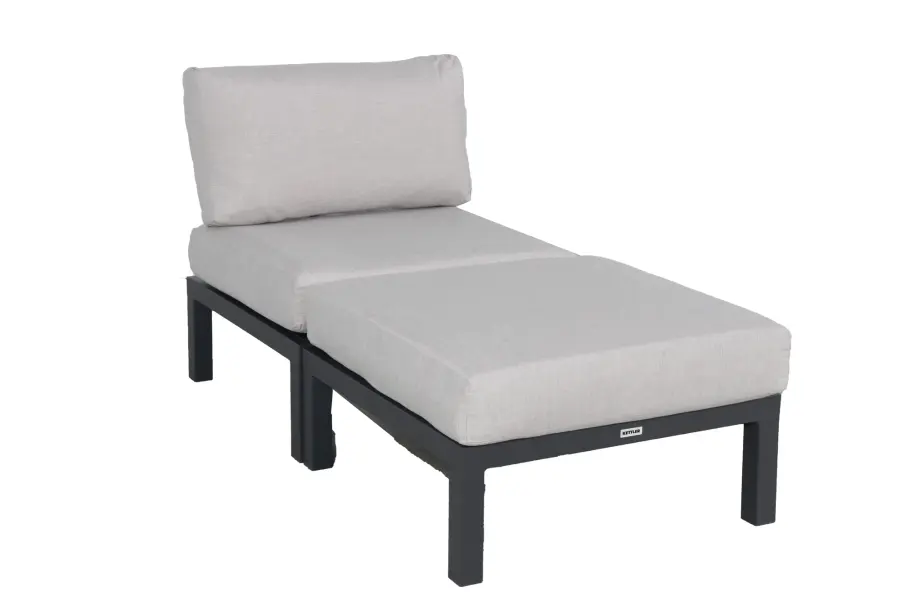 Elba Aluminum Armless Lounge Chair with Cushion - Image 4