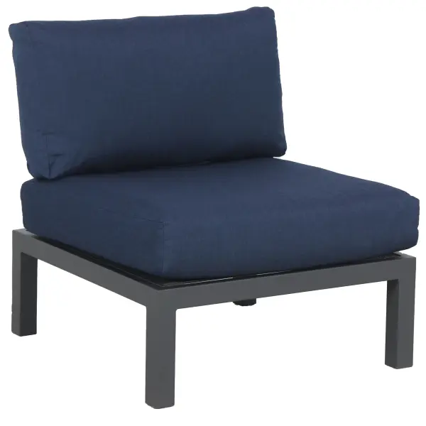 Elba Aluminum Armless Lounge Chair with Cushion - Image 6