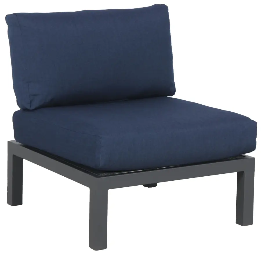 Elba Aluminum Armless Lounge Chair with Cushion - Image 6
