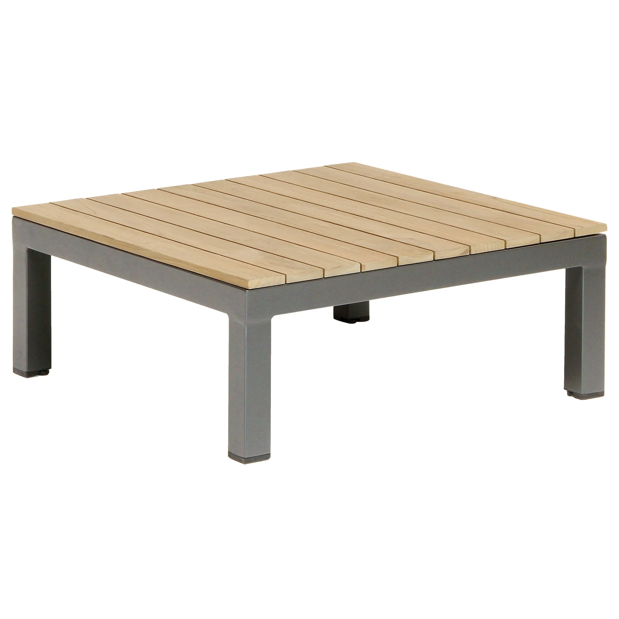 29-inch Elba Comfort Aluminum Coffee Table With Teak Top