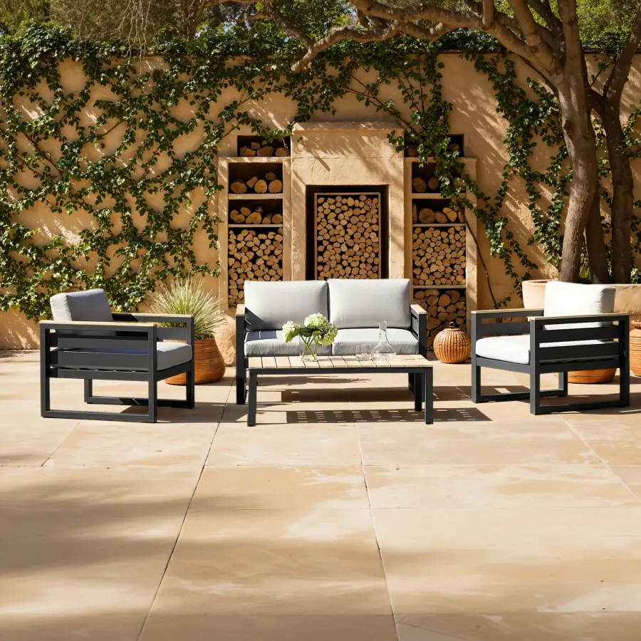 Elba Comfort Loveseat with Teak Accents - Image 4