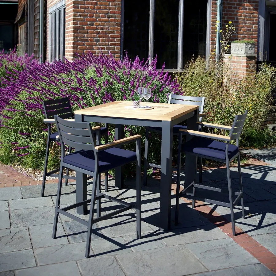 Elba Aluminum Bar Chair with Cushion - Image 6