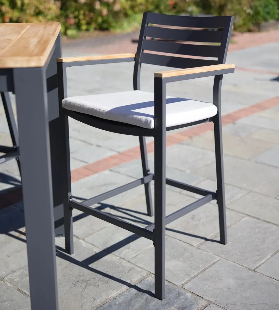 Elba Aluminum Bar Chair with Cushion - Image 7