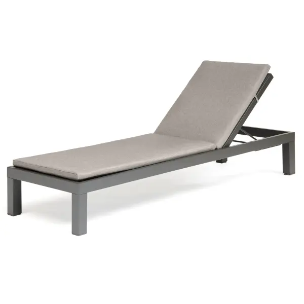 The Elba Multi-Position Lounger combines lightweight aluminum construction with Sunbrella cushioning for ultimate outdoor comfort. Six adjustable positions and full recline capability make it perfect for poolside relaxation. - alternate view