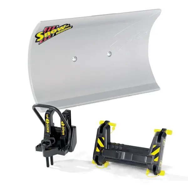 The rollySnow Master is a fun-filled add-on kit suitable for children ages 3 and up. With this fully functional and sturdy accessory, little adventurers can carry out their own snow plowing missions. The add-on kit consists of a plastic blade with a steel rail that ensures optimal snow clearing. Thanks to its own lifting mechanism, the blade can be easily attached to the front coupling. With the rollySnow Master, children can playfully improve their motor skills while having lots of fun in the snow. Whether at the playground or in the backyard, this add-on kit is an absolute must-have for little snow plowing fans! (Tractor not included) Made of high-quality resin material Steel rail at the bottom for added stability and optimal snow clearing Attaches to the front of Tractors that can be lowered and raised for use Made in Germany View Product Manual