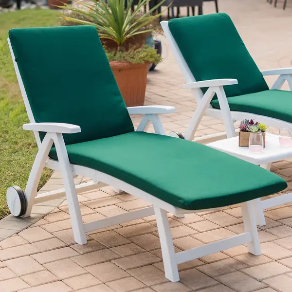 High-performance outdoor cushions featuring fade-resistant Sunbrella fabric and quick-drying polyester fill. Designed specifically for Roma Loungers with convenient ties and easy maintenance for lasting outdoor comfort. - alternate view