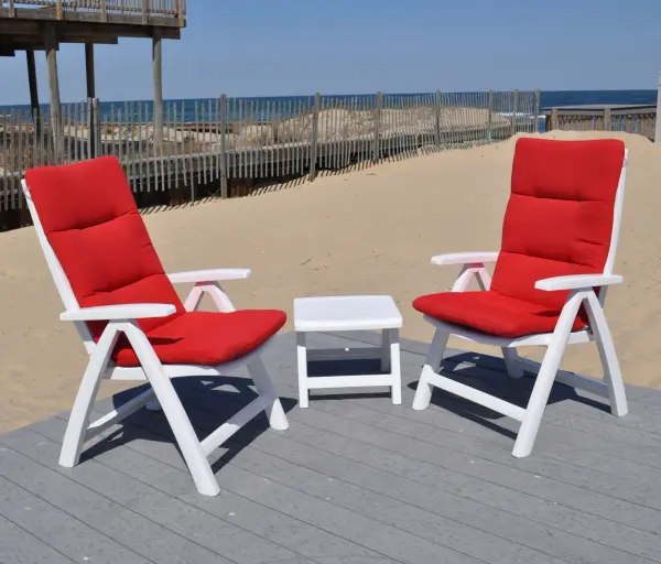 These multi-position hinged cushions combine Sunbrella's fade-resistant fabric with quick-drying foam core for ultimate outdoor comfort. Perfect fit for Roma, Comtesse, Sieger, and Caribic chairs. - alternate view