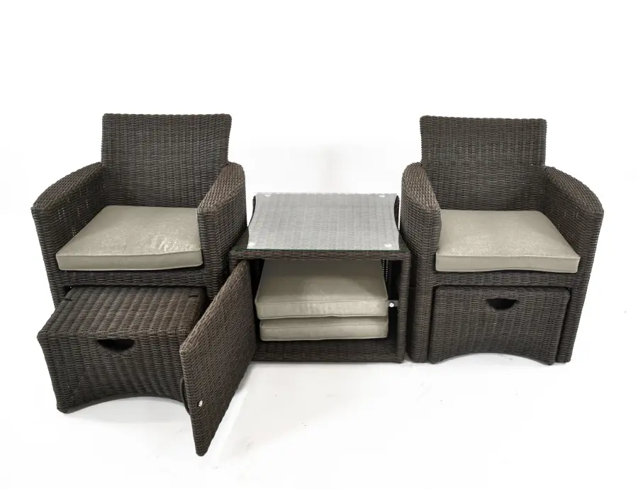 Cupido Wicker 2-Person Conversation Set with Cushions - Image 2