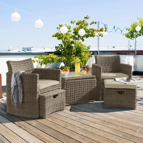 Cupido Wicker 2-Person Conversation Set with Cushions - Image 4