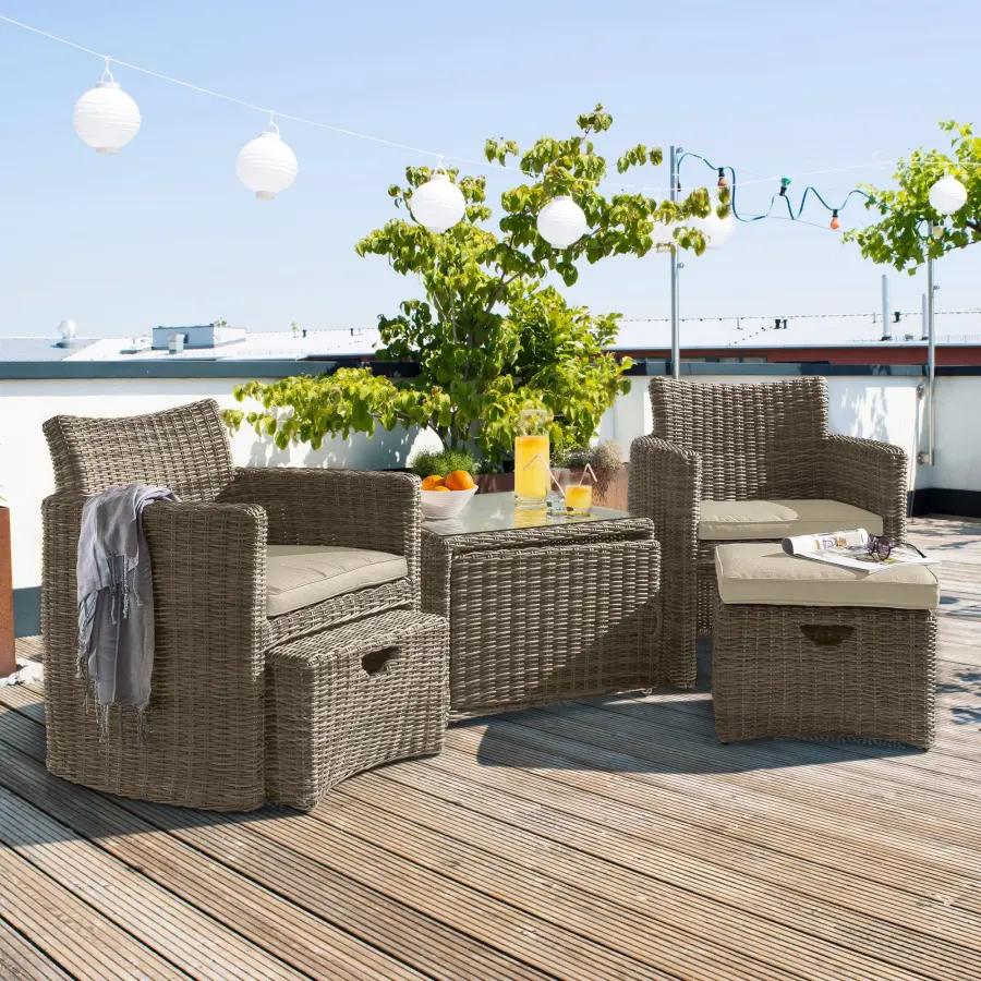 Cupido Wicker 2-Person Conversation Set with Cushions - Image 4
