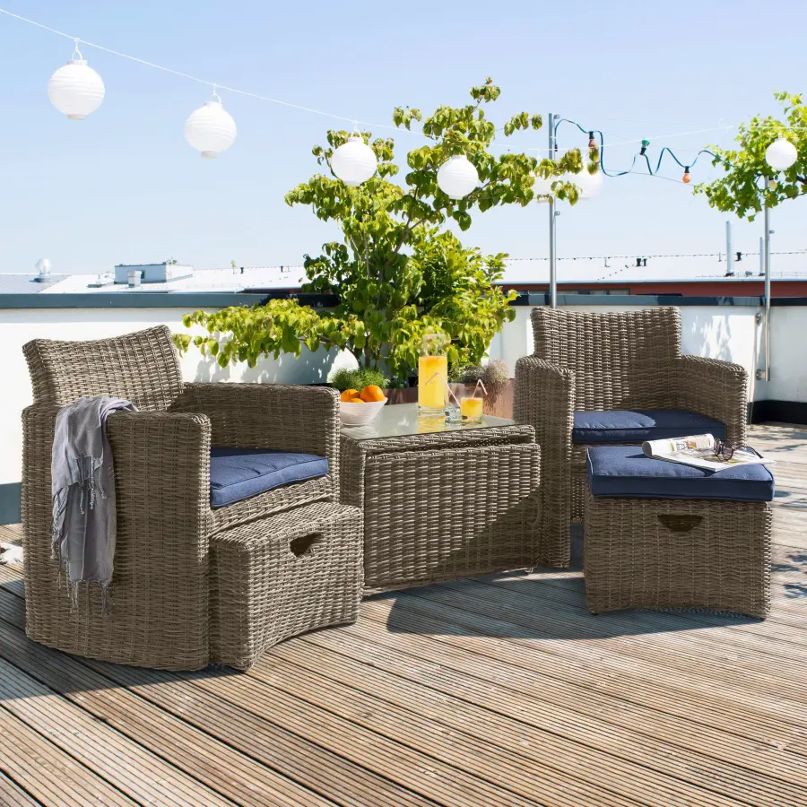 Cupido Wicker 2-Person Conversation Set with Cushions - Image 5