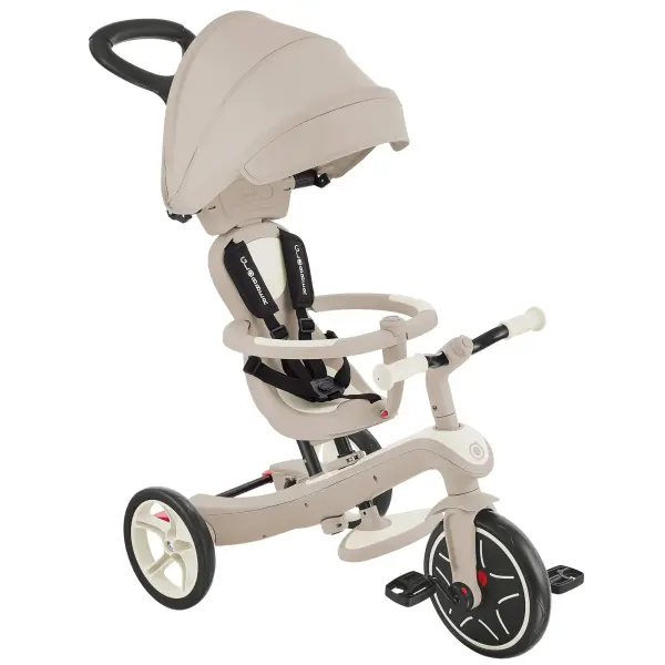 The Explorer Trike Eco transforms from infant trike to balance bike with tool-free adjustments. Features eco-friendly recycled plastics, adjustable parent handle, UV canopy, and smooth EVA wheels for ages 10 months to 5 years. - alternate view