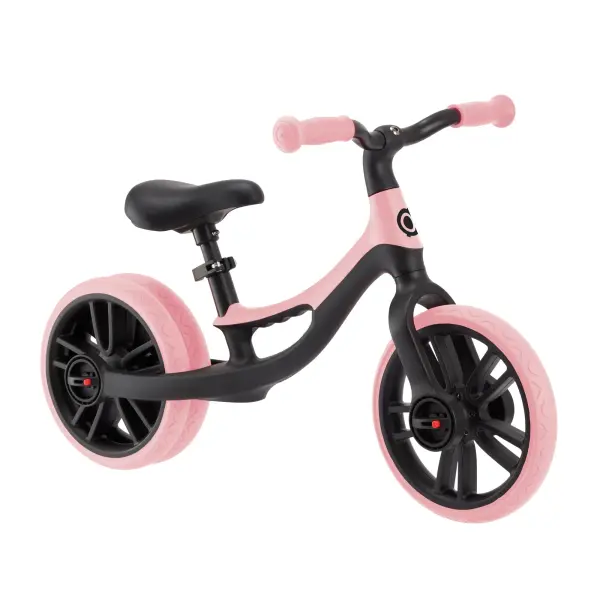 The Go Bike Elite Duo is an innovative balance bike featuring dual rear wheels that transition to single wheel as skills develop. With adjustable saddle height, tool-free assembly, and puncture-free wheels, it's perfect for toddlers learning coordination. - alternate view