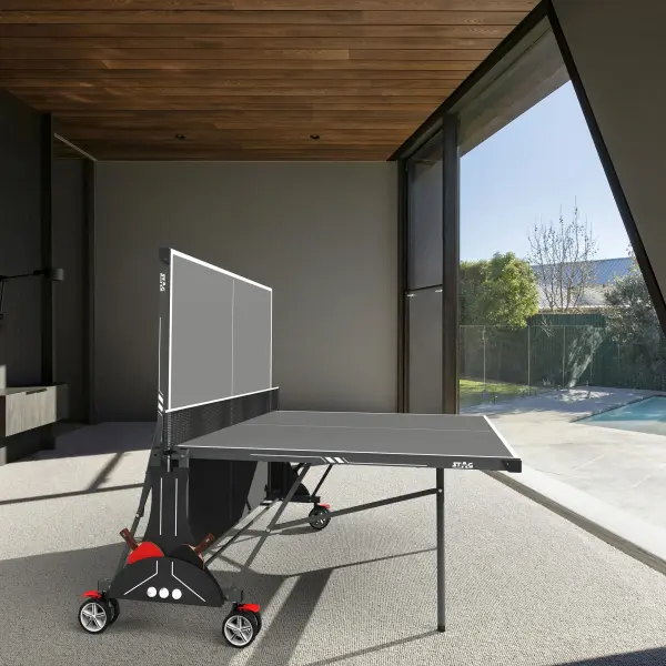 The STAG Stealth Indoor delivers tournament-quality performance with its IN-TEC19 anti-glare surface and centerfold technology. Pre-assembled design, one-hand safety fold, and included accessories make it perfect for home and commercial use. - alternate view