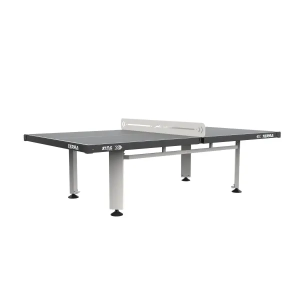 The Terra Outdoor combines tournament-quality play with weatherproof durability. Its PRO-TEC8 composite top delivers true ball bounce while withstanding outdoor elements. Heavy-duty steel construction and permanent metal net make this ideal for high-traffic residential and commercial settings.
