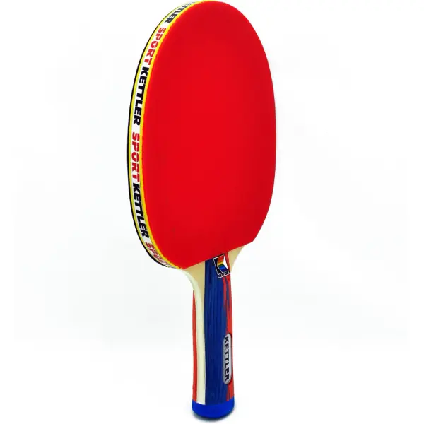 The GT65 set includes two performance rackets with pips-in rubber and 1.5mm sponge, plus 12 KETTLER 1-star tournament balls. Ergonomic handles with soft foam provide comfort during extended play sessions. - alternate view