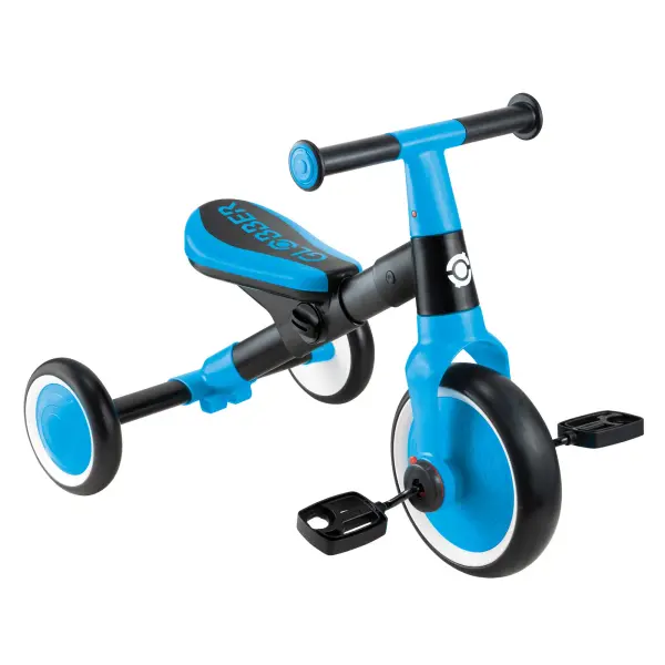 Durable metal-frame tricycle that effortlessly converts from training trike to walking bike without tools. Features adjustable saddle, EVA foam wheels, and built-in pedal storage for growing toddlers.