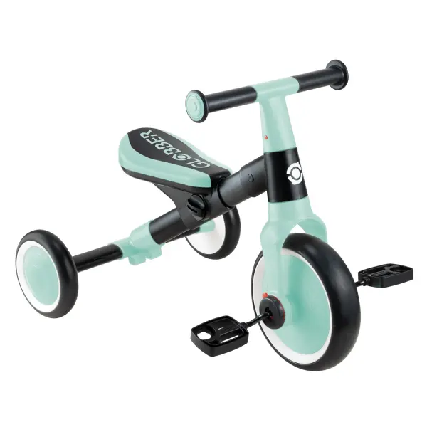 Durable metal-frame tricycle that effortlessly converts from training trike to walking bike without tools. Features adjustable saddle, EVA foam wheels, and built-in pedal storage for growing toddlers. - alternate view