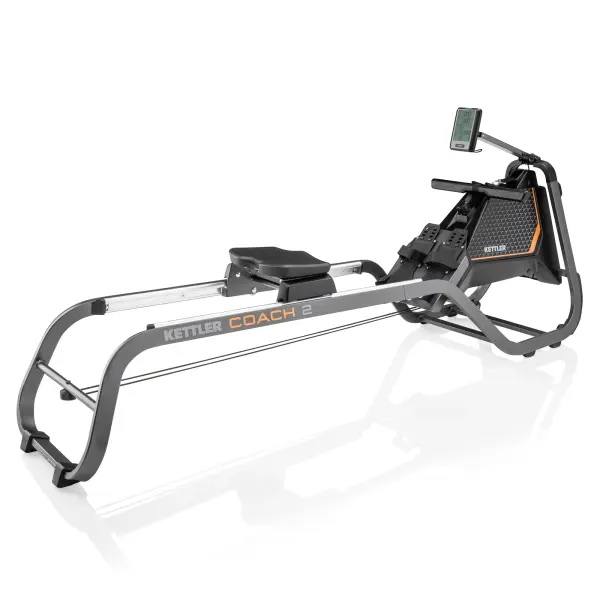 The KETTLER Coach 2 delivers professional-grade rowing with innovative aluminum duo-rails for exceptionally smooth motion. Features magnetic resistance, LCD display, and vertical storage capability.
