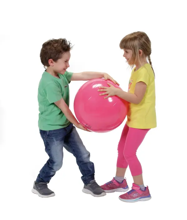 High-quality Italian-made gym ball designed for pediatric physiotherapy and rehabilitation. Features super strong, latex-free vinyl construction that's phthalate and BPA free, meeting Class I Medical Device standards. - alternate view