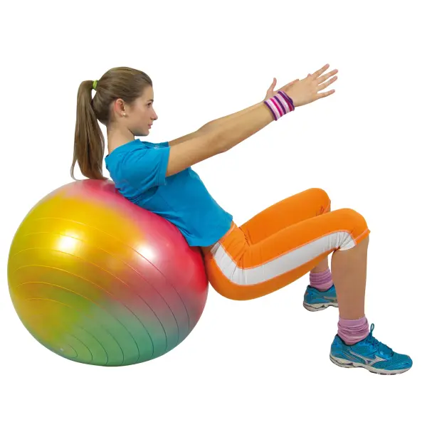 Italian-made physiotherapy ball combining safety with style. Each ball features a unique color pattern, burst-resistant construction, and medical device certification for professional and home use. - alternate view